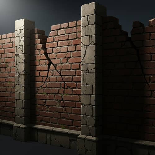 Realistic Wall Icon Representing Challenges