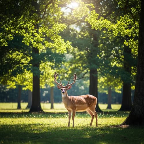 Graceful Deer in Serene Meadow - Wildlife Harmony Exemplified