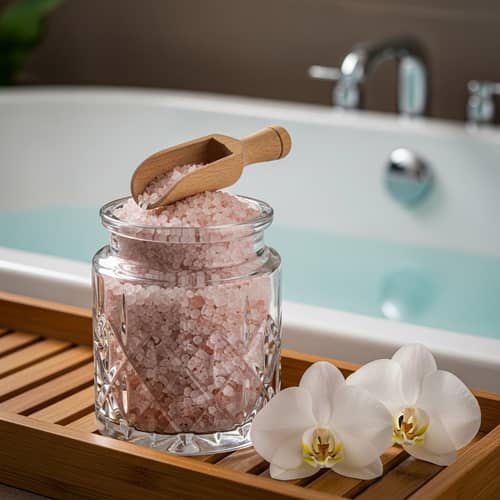 Luxurious Dead Sea Bath Salts in Crystal Glass Jar