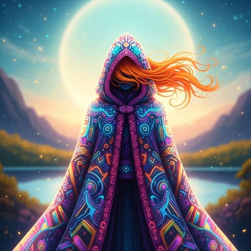 Mysterious Figure in Flowing Cloak: Fantasy Art & Surrealism