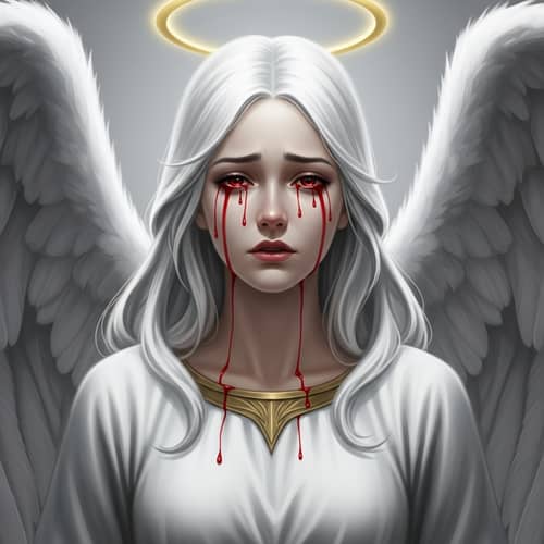 Angel with Crimson Tears: Divine Despair in a Heavenly Being
