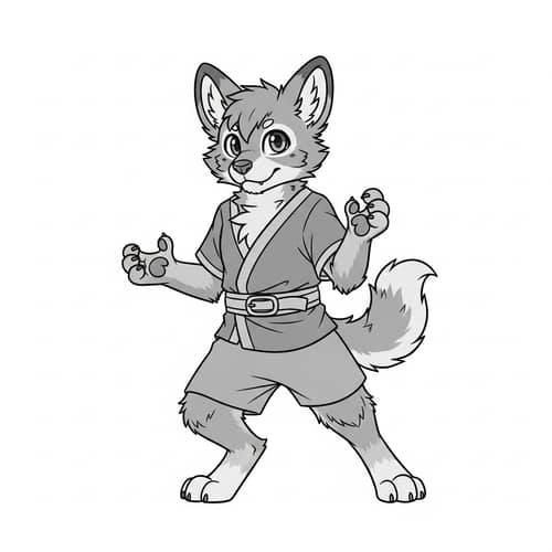 Furry Fursona Kemono Style Profile Picture Icon - Dynamic Pose