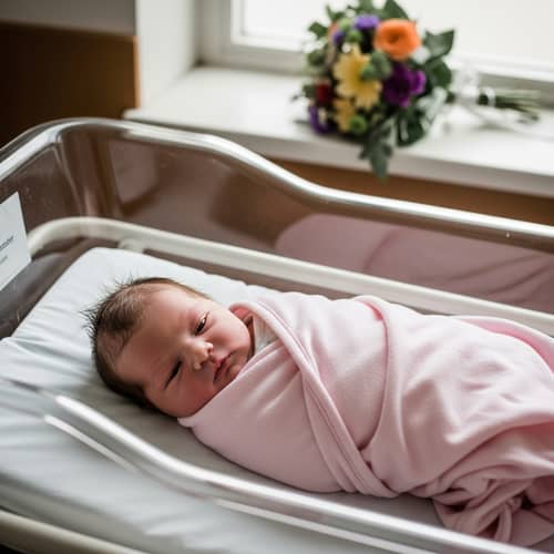 Newborn Baby Girl Wrapped in Pink Blanket | Maternity Ward Serenity