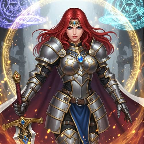 Fierce Red-Haired Female Warrior - Medieval Fantasy Fan Art