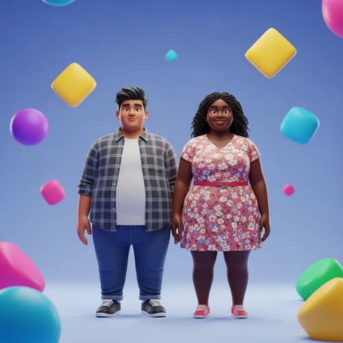 3D Graphic of Diverse Teens Standing Together