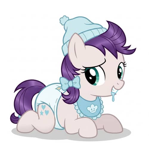 Charming Baby Pony in Nursery Outfit | Cute Cartoon Image
