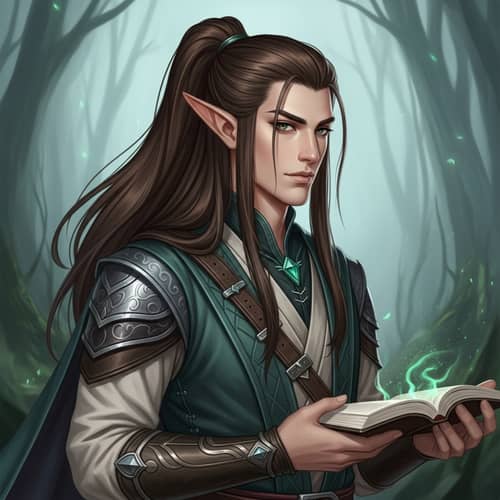 Graceful Androgynous Male Elf with Long Ponytail