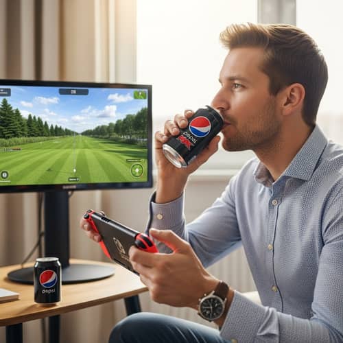Engaging Virtual Golf Game with Pepsi Max Break – Nintendo Switch Fun