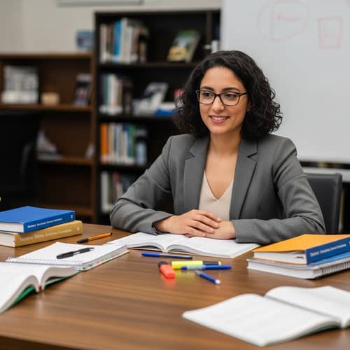 Professional Middle-Eastern Woman Tutor Awaits Students | Education