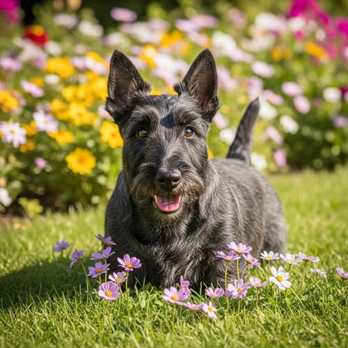 Celebrate with a Scottish Terrier & Flowers