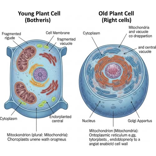 Plant Eukaryotic Cell Anatomy: Young vs Old Comparison