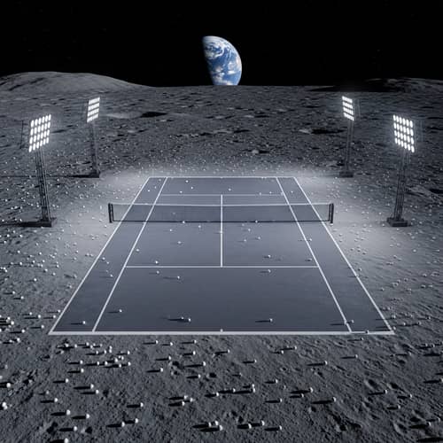 Moon Tennis Court: Unique Experience with Bouncing Balls