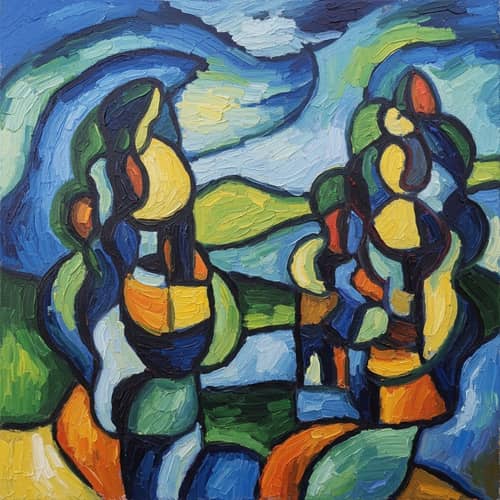 Abstract Post-Impressionist Style Illustration