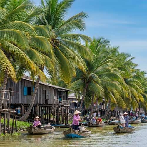 Scenic Ben Tre Riverside Village in Dong Khoi, Vietnam