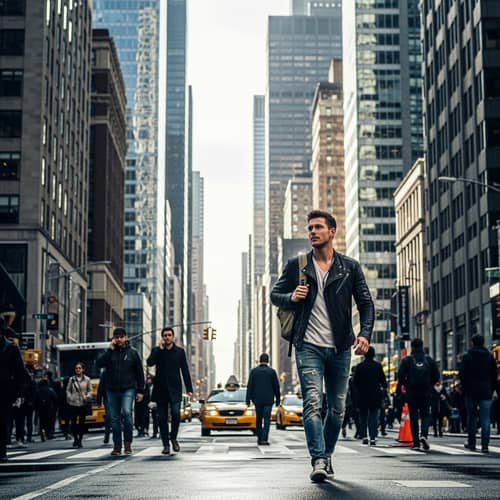 Stylish 25-Year-Old City Boy with Brown Hair | Urban Street Fashion