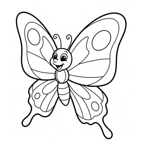 Playful Butterfly Children's Book Illustration