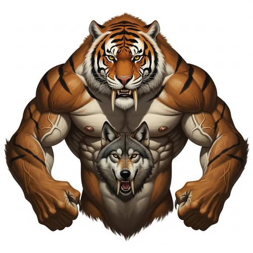 Fierce Wolf with Tiger Strength | Saber-Toothed Features