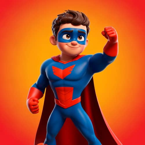Heroic Hispanic Cartoon Character for Engaging and Fun Content