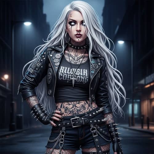 Fantastical Gothic Woman with a Punk Vibe