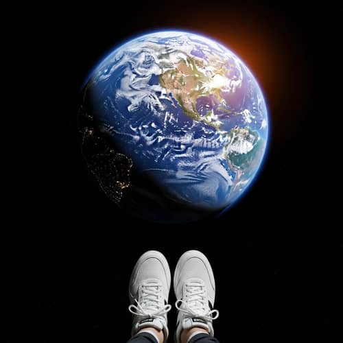 Planet Earth with Nike Athletic Shoes - Vibrant High-Resolution Image