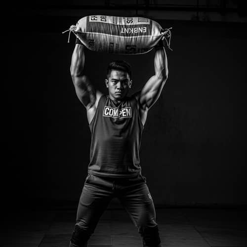 Dynamic Filipino Athlete in Monochrome | Sports Photography
