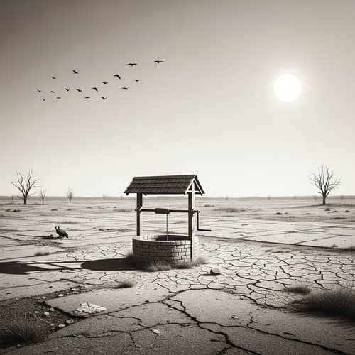 Deserted Wasteland Parched Well Artwork