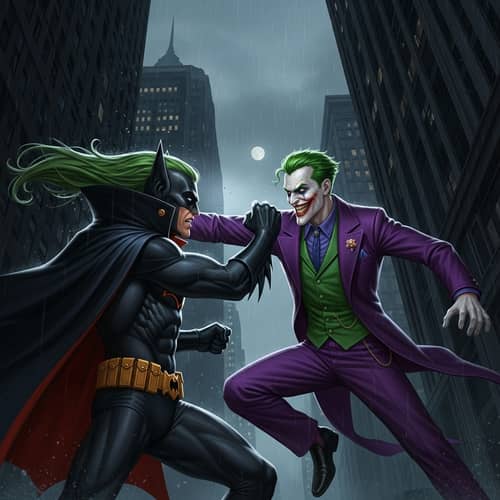 Superhero Victor vs Dagestani Joker in Urban Showdown