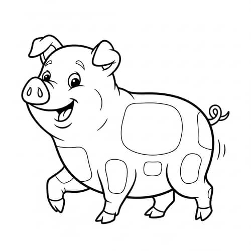 Playful Pig Cartoon for 4-Year-Olds - Children's Book Style