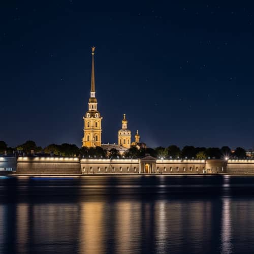 Peter and Paul Fortress View at Night | Photo-realistic Scene