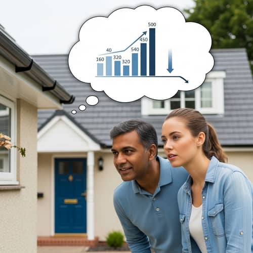 Couple Evaluating Home with Credit Score Concerns