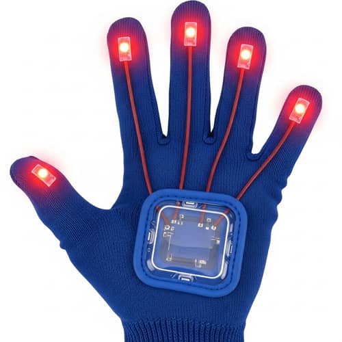 Innovative Blue LED Gloves for Enhanced Visibility