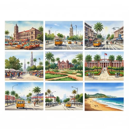 Kenyan City Watercolor Paintings | Vibrant Urban Landscapes