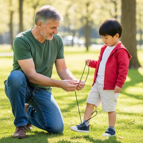 Intergenerational Mentoring: Heartwarming Lesson on Tying Shoelaces