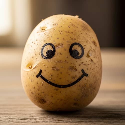 Potato with Face Drawing - Fun Food Art