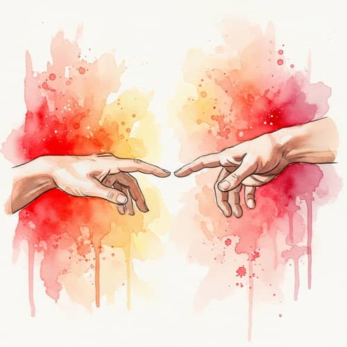 Love Watercolor Painting | Passionate Image of Connection