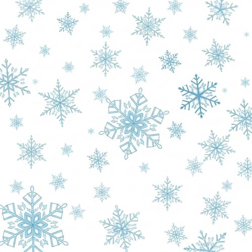 Intricately Designed Snowflakes in Winter - Geometric Patterns