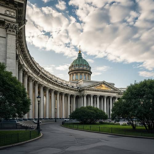 Kazan Cathedral Panoramic View in Saint Petersburg