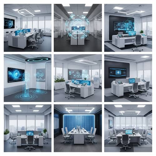 High-Tech Modern Office Building Interior | Five Hi-Tech Rooms