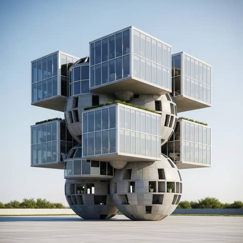 Innovative Architecture Concept: Three-Dimensional Geometric Figure Design