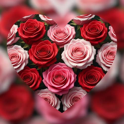 Heart-Shaped Roses: Vibrant Love and Passion