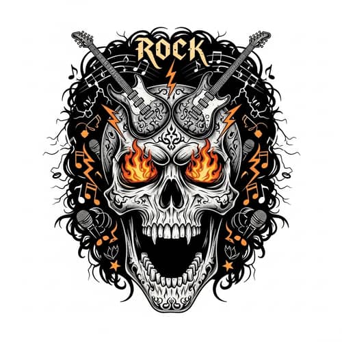 Rock Singer Skull Art: Mortality & Defiance Representation