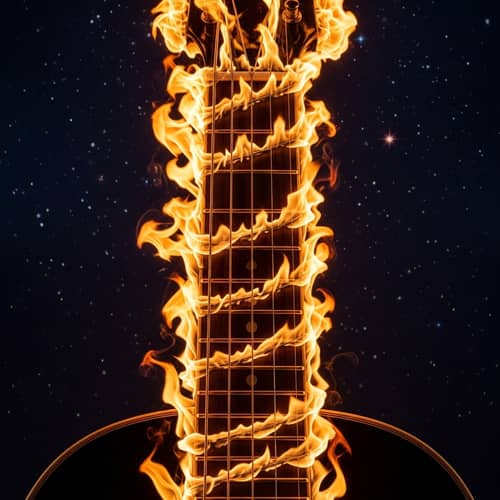 Captivating Fire Dance of Musical Instrument Strings