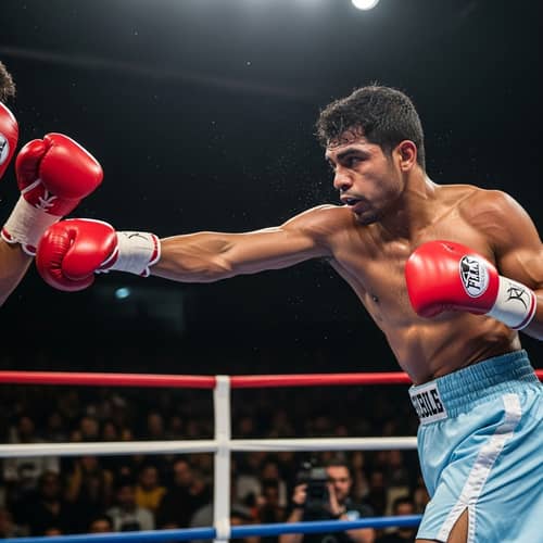Powerful South Asian Boxer in Traditional Stance | Boxing Match