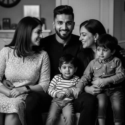 South Asian Professional Athlete Family: Genuine Smiles and Strong Bonds