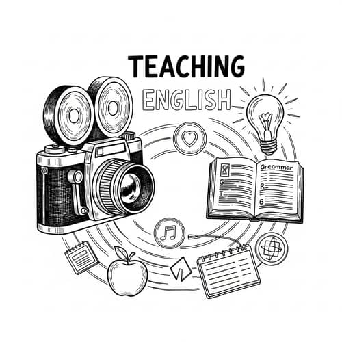 Vintage English Teaching Scene | Symbols of Knowledge