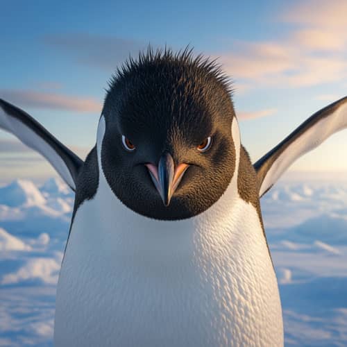 Angry Penguin - Intense Arctic Wildlife Photography