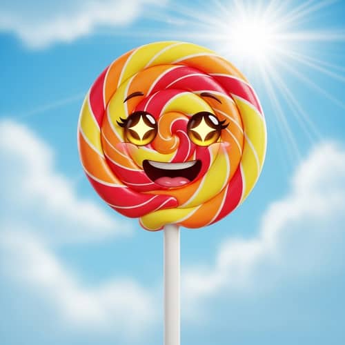 Cheerful Lollipop with Vibrant Colors