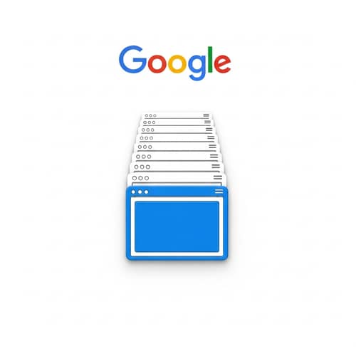 Google Web Page Icons Stack - Blue and White Design