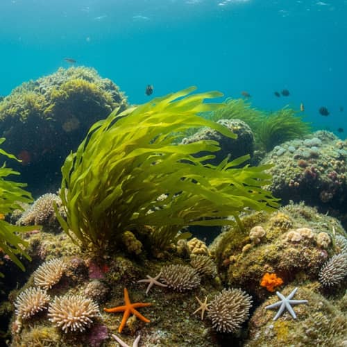 Sea Lettuce: Underwater Landscape with Marine Algae