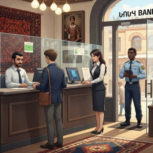 Traditional Armenian Bank Operations - Daily Scenes & Vibrant Ambiance